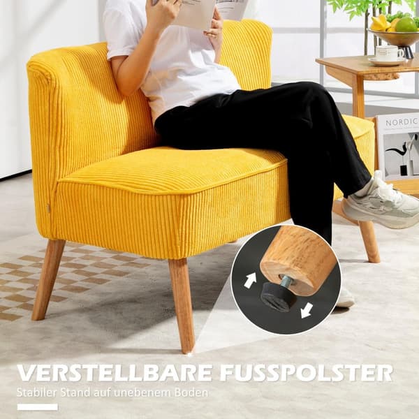 2-seters sofa, trukket sofa, dobbel sofa, to-seters sofa, ledningslignende polyesterskum til stue, soverom, 117 x 56,5 x 77 cm, gul