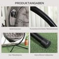 Miniatyrbilde 8 av 10: Hengestol hengende huske med setepute sammenleggbar setekurv for innendørs utendørs lastekapasitet opptil 120 kg polyestersand
