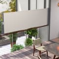 Miniatyrbilde 3 av 10: Sidemarkise uttrekkbar 300x100cm hagemarkise personvernvegg med UV-beskyttelse vindbeskyttelse laget av polyester i lys grå