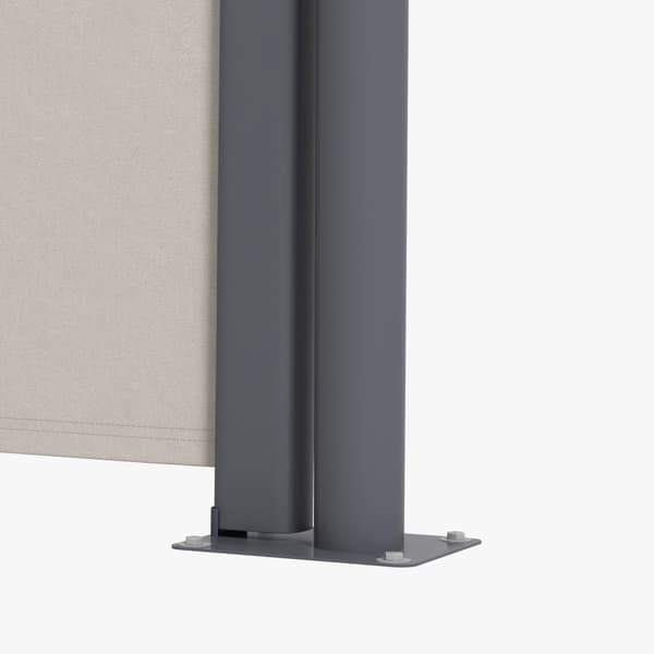 Sidemarkise uttrekkbar 300x100cm hagemarkise personvernvegg med UV-beskyttelse vindbeskyttelse laget av polyester i lys grå