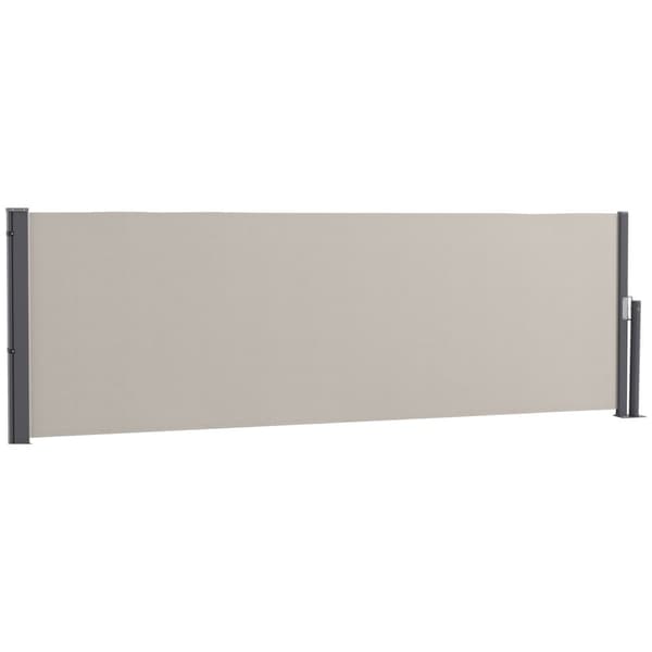Sidemarkise uttrekkbar 300x100cm hagemarkise personvernvegg med UV-beskyttelse vindbeskyttelse laget av polyester i lys grå