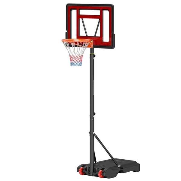 Utendørs basketballstativ med hjul, 160-210 cm høydejusterbar Basketballbøyle med stativ, 83x59cm bakvegg, for tenåringer i bakgårder, hager, garasjer