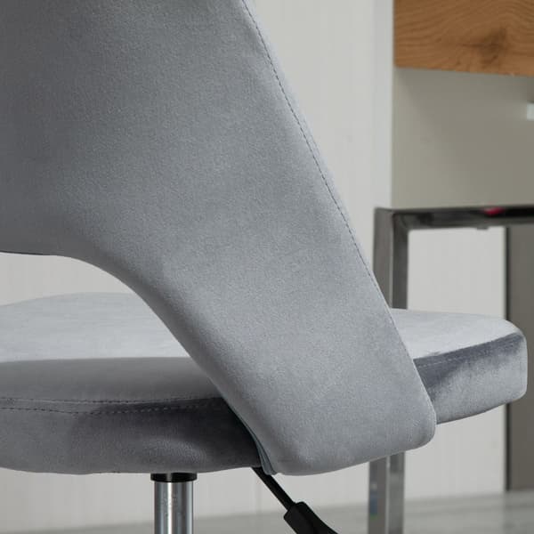 Skrivbordsstol, höj- och sänkbar hemmakontorsstol utan armstöd, roterande kontorsstol med sammetslook, ergonomisk sminkstol för sovrum, arbetsrum, mör