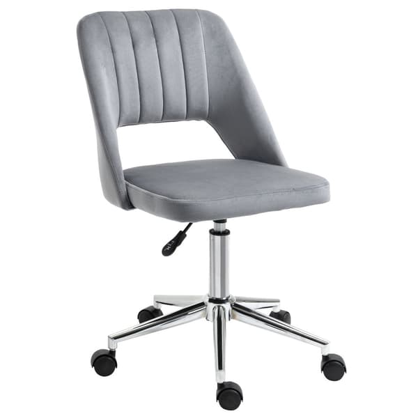 Työtuoli, korkeussäädettävä kotitoimistotuoli ilman käsinojia, pyörivä samettimainen työtuoli, ergonominen meikkituoli makuuhuoneeseen, työhuoneeseen,