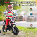Miniatyrbilde 5 av 10: El-motorsykkel for barn, 12V barnemotorsykkel med musikk, 6 km/t barnevogn med avtagbare treningshjul, 12 tommers plastdekk, for 3-8 år barn, maks 30