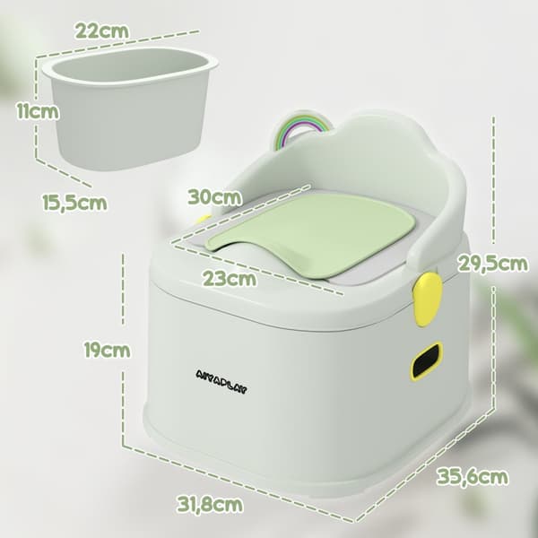 3-in-1 lasten potta, irrotettava lasten potta, kahvallinen potta, lapsille 6-72kk, kantavuus 50 kg, muovia, keinonahkaa, harmaa