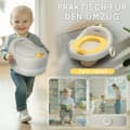 Miniatyrbilde 8 av 10: 3-i-1 barnepotte, uttakbar barnepotte, potte med håndtak, for barn 6-72 måneder, bæreevne opptil 50 kg, plast, kunstskinn, grå
