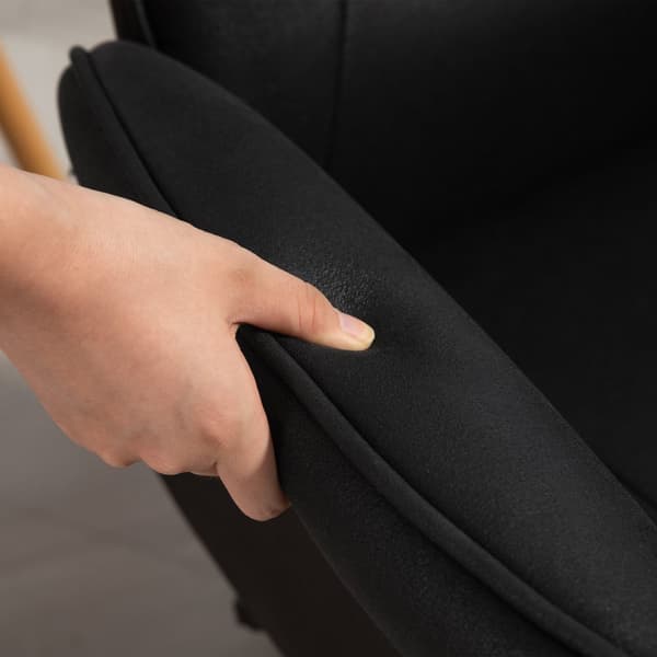 Kontorstol med vippefunktion, skrivebordsstol, højdejusterbar drejestol, ergonomisk arbejdsstol, moderne, kan holde op til 120 kg, mikrofiber, sort, 6