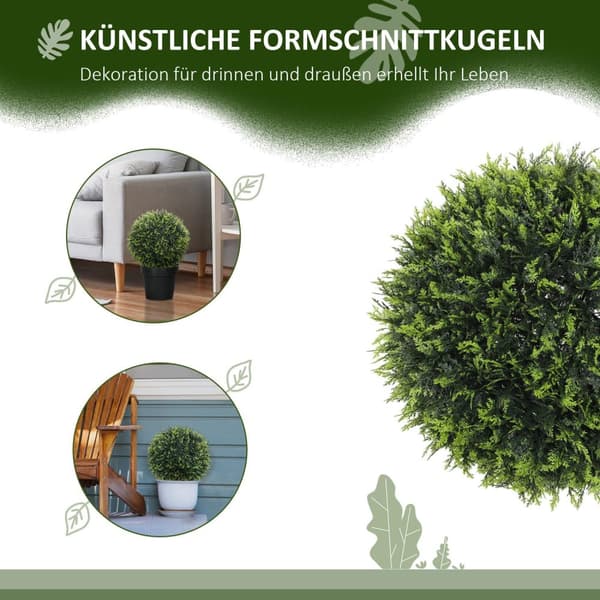 Sæt med 2 kunstig cedertræ, 45 cm stueplante, kunstig plante, dekorativ plante, dekorative planter til hjemmet, kontoret, gangen, haven, grøn