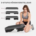 Miniatyrbillede 5 af 10: Aerobic stepper, 10,5/15,5/20,5 cm Højdejusterbart trappebræt, skridsikker, til hjemmet, fitnesscentret, kontoret, plastik, grå