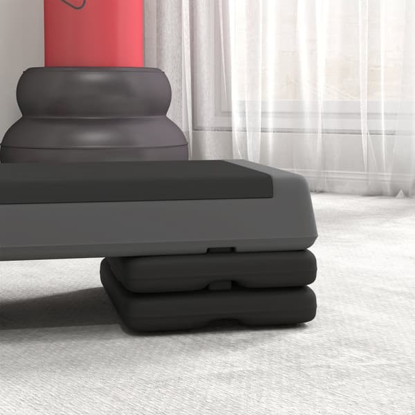 Aerobic stepper, 10,5/15,5/20,5 cm Højdejusterbart trappebræt, skridsikker, til hjemmet, fitnesscentret, kontoret, plastik, grå