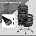 Miniatyrbillede 6 af 10: Kontorstol med vibrationsmassage, ergonomisk skrivebordsstol med varme, lænefunktion, højdejusterbar chefstol med fodstøtte, sidelomme, kunstlæder, so