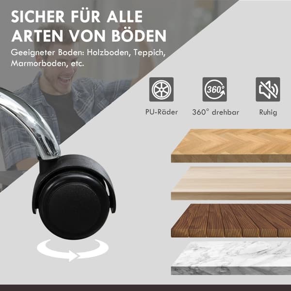Kontorstol med vibrationsmassage, ergonomisk skrivebordsstol med varme, lænefunktion, højdejusterbar chefstol med fodstøtte, sidelomme, kunstlæder, so