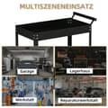 Miniatyrbilde 7 av 10: Verkstedvogn med 2 nivåer, tom verktøyvogn, transportvogn, sidehåndtak, 4 hjul, stål, opptil 150 kg lastekapasitet, 84,5 x 38 x 84 cm, sort