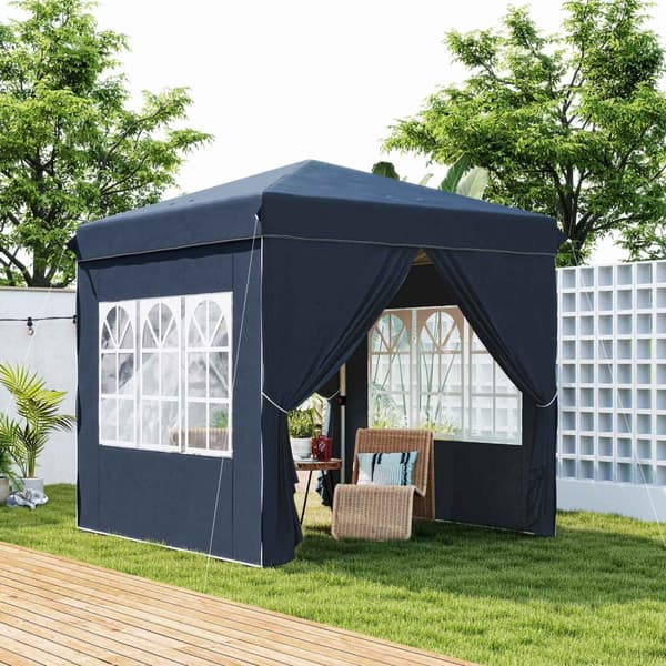 Lysthus 2,5 x 2,5 m, vannavstøtende, stabilt, vintersikkert pop-up sammenleggbart lysthus, UV-beskyttelse 50+, sammenleggbart partytelt, hagetelt med