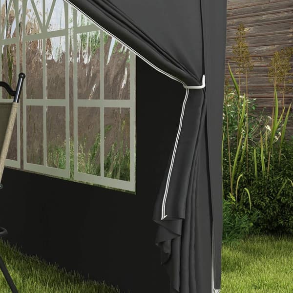 Lysthus ca 3x3m, vannavstøtende, stabilt, vintersikkert sammenleggbart lysthus, UV-beskyttelse 50+, sammenleggbart partytelt, hagetelt med 4 sidepanel