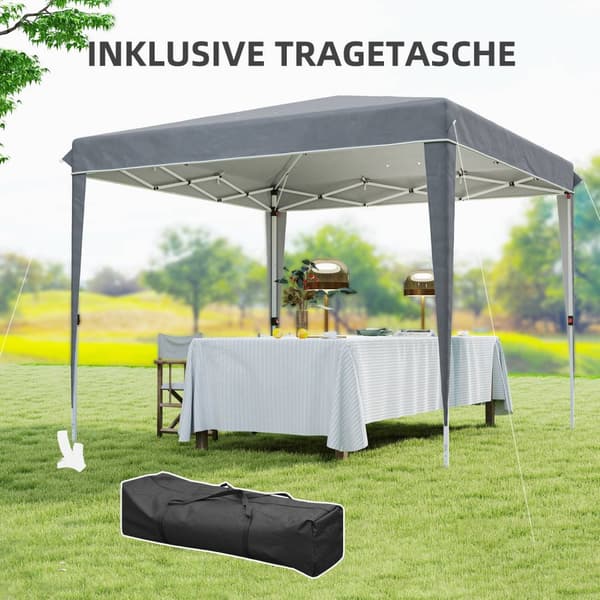 Lysthus 3x3m, vannavstøtende, stabilt, vintersikkert pop-up sammenleggbart lysthus, UV-beskyttelse 50+, sammenleggbart partytelt, hagetelt med bag, ha