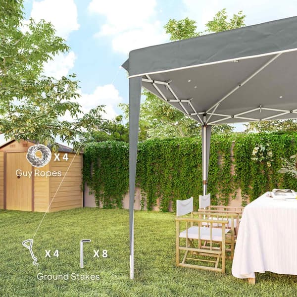 Lysthus 3x3m, vannavstøtende, stabilt, vintersikkert pop-up sammenleggbart lysthus, UV-beskyttelse 50+, sammenleggbart partytelt, hagetelt med bag, ha