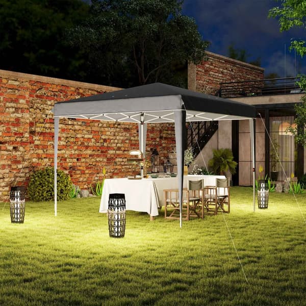 Lysthus 3x3m, vannavstøtende, stabilt, vintersikkert pop-up sammenleggbart lysthus, UV-beskyttelse 50+, sammenleggbart partytelt, hagetelt med bag, ha