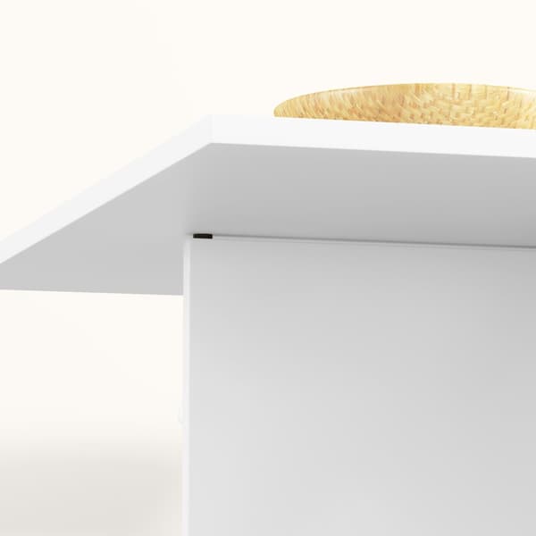 Fällbart matbord, mobilt köksbord för 2-4 personer med öppna hyllor, 1 låda, fällbord för små rum, matsal 114,5 x 70 x 75 cm, vit