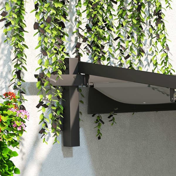 Terrassetag pergola ca 3x3m terrasse overdækning, havepavillon i aluminium, vægbeslag, havepavillon med justerbart tag, solafskærmning til terrasse og