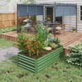 Miniatyrbilde 3 av 10: Høybed av stål, plantebed, kaldramme, hagebed, blomsterkasse, pluggbar, plantekasse, plantepotte, 180 x 90 x 60 cm for hage, balkong, terrasse, grønns