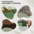 Miniatyrbilde 7 av 10: Høybed av stål, plantebed, kaldramme, hagebed, blomsterkasse, pluggbar, plantekasse, plantepotte, 180 x 90 x 60 cm for hage, balkong, terrasse, grønns