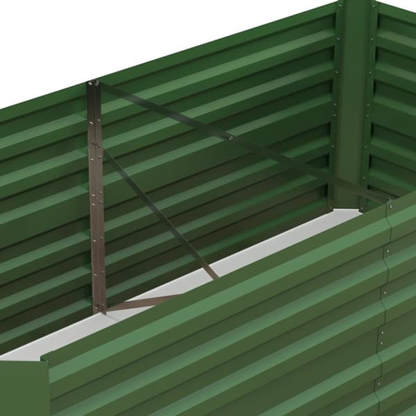 Høybed av stål, plantebed, kaldramme, hagebed, blomsterkasse, pluggbar, plantekasse, plantepotte, 180 x 90 x 60 cm for hage, balkong, terrasse, grønns