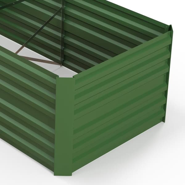 Høybed av stål, plantebed, kaldramme, hagebed, blomsterkasse, pluggbar, plantekasse, plantepotte, 180 x 90 x 60 cm for hage, balkong, terrasse, grønns