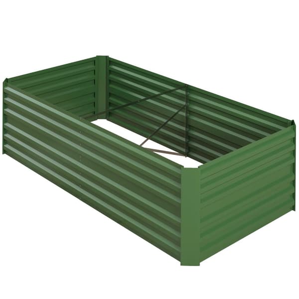 Høybed av stål, plantebed, kaldramme, hagebed, blomsterkasse, pluggbar, plantekasse, plantepotte, 180 x 90 x 60 cm for hage, balkong, terrasse, grønns