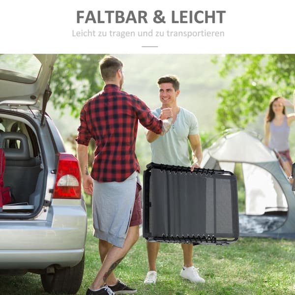 Outsuuny hopfällbar solstol trädgårdssäng med kudde, sidficka, solstol med 5-vägs justerbart ryggstöd, väderbeständig campingsäng som rymmer upp till
