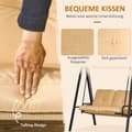 Miniatyrbilde 6 av 10: Outsuuny Hollywood swing 3-seters hagehuske med justerbar solseil, huskebenkbelastning opptil 220 kg, hageseng for hage, terrasse, 138 x 106 x 174 cm,