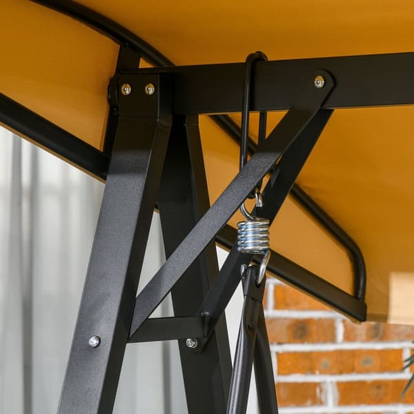 Outsuuny Hollywood swing 3-seters hagehuske med justerbar solseil, huskebenkbelastning opptil 220 kg, hageseng for hage, terrasse, 138 x 106 x 174 cm,