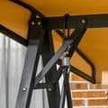 Miniatyrbilde 10 av 10: Outsuuny Hollywood swing 3-seters hagehuske med justerbar solseil, huskebenkbelastning opptil 220 kg, hageseng for hage, terrasse, 138 x 106 x 174 cm,