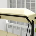 Miniatyrbilde 10 av 10: Outsuuny 2 i 1 Hollywood-huske med liggende funksjon, 3-seters hagehuske med justerbar solseil, huskebenkbelastning opptil 240 kg, hageseng for hage,
