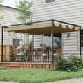 Pikkukuva 3 / 10: Pergola 4x3m puutarhapaviljonki, terassikatto teräksestä, puutarhapaviljonki säädettävällä katolla, vapaasti seisova, aurinkosuoja terassille ja puuta