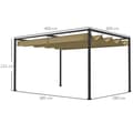 Pikkukuva 4 / 10: Pergola 4x3m puutarhapaviljonki, terassikatto teräksestä, puutarhapaviljonki säädettävällä katolla, vapaasti seisova, aurinkosuoja terassille ja puuta