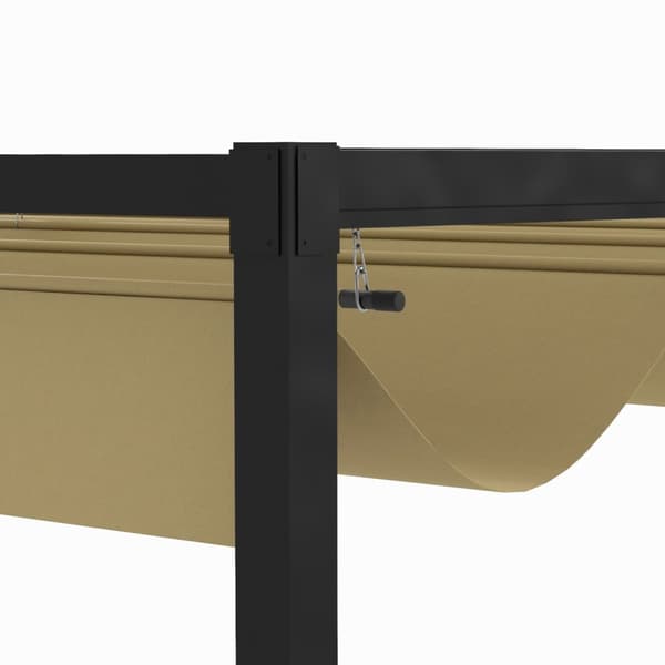 Pergola 4x3m puutarhapaviljonki, terassikatto teräksestä, puutarhapaviljonki säädettävällä katolla, vapaasti seisova, aurinkosuoja terassille ja puuta