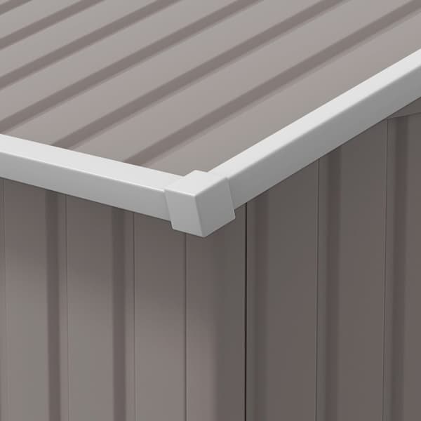Redskapsbod 12,4 m², hagebod med luketak, skyvedør, fundament, 340 x 386 x 200 cm, redskapsbod av galvanisert stål, værbestandig, for hage, koksgrå