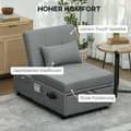 Miniatyrbillede 5 af 10: 3-i-1 sovesofa med sengefunktion, udtrækssovesofa, sovestol med sidelomme, justerbart ryglæn, bæreevne op til 150 kg, til stue, soveværelse, lysegrå