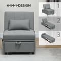 Miniatyrbillede 7 af 10: 3-i-1 sovesofa med sengefunktion, udtrækssovesofa, sovestol med sidelomme, justerbart ryglæn, bæreevne op til 150 kg, til stue, soveværelse, lysegrå