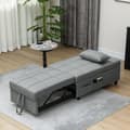 Miniatyrbillede 8 af 10: 3-i-1 sovesofa med sengefunktion, udtrækssovesofa, sovestol med sidelomme, justerbart ryglæn, bæreevne op til 150 kg, til stue, soveværelse, lysegrå