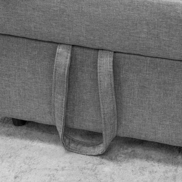 3-i-1 sovesofa med sengefunktion, udtrækssovesofa, sovestol med sidelomme, justerbart ryglæn, bæreevne op til 150 kg, til stue, soveværelse, lysegrå