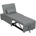 Miniatyrbillede 1 af 10: 3-i-1 sovesofa med sengefunktion, udtrækssovesofa, sovestol med sidelomme, justerbart ryglæn, bæreevne op til 150 kg, til stue, soveværelse, lysegrå