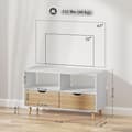 Miniatyrbilde 4 av 10: TV-skap lowboard med 2 hyller, skuff, 99 cm langt TV-bord for TV, TV-bord til stue, hvit