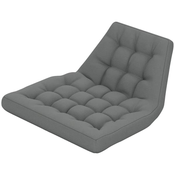 Sittepute, 120x100 cm stolpute med ryggstøtte, 8cm tykk polstring, vannavvisende sittepute for gyngestoler og hengende kurver, grå