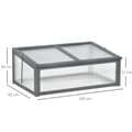 Miniatyrbilde 4 av 10: Kaldrammetre, minidrivhus 100 x 65 x 40 cm, drivhus med deksel, UV-beskyttelse, gjennomskinnelig kaldrammeboks, vintertett høybed for hage, grå