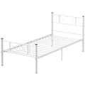Miniatyrbilde 1 av 10: Sengeramme for madrass 200 x 90 cm, sengeramme 88 cm høy enkeltsengsramme av stål, til soverom gjesterom, hvit