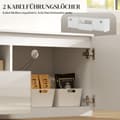 Miniatyrbilde 7 av 10: TV-skap lowboard med 2 dører, skuff, 160 cm langt TV-stativ for TVer opp til 65 tommer, TV-bord med kabelføring for stue, hvit