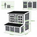 Miniatyrbillede 4 af 10: Grantræ hønsegård, hønsehus med redekasse, fjerkræhus til 4-6 høns, vandtæt tag, 100 x 86 x 100 cm, lysegrå